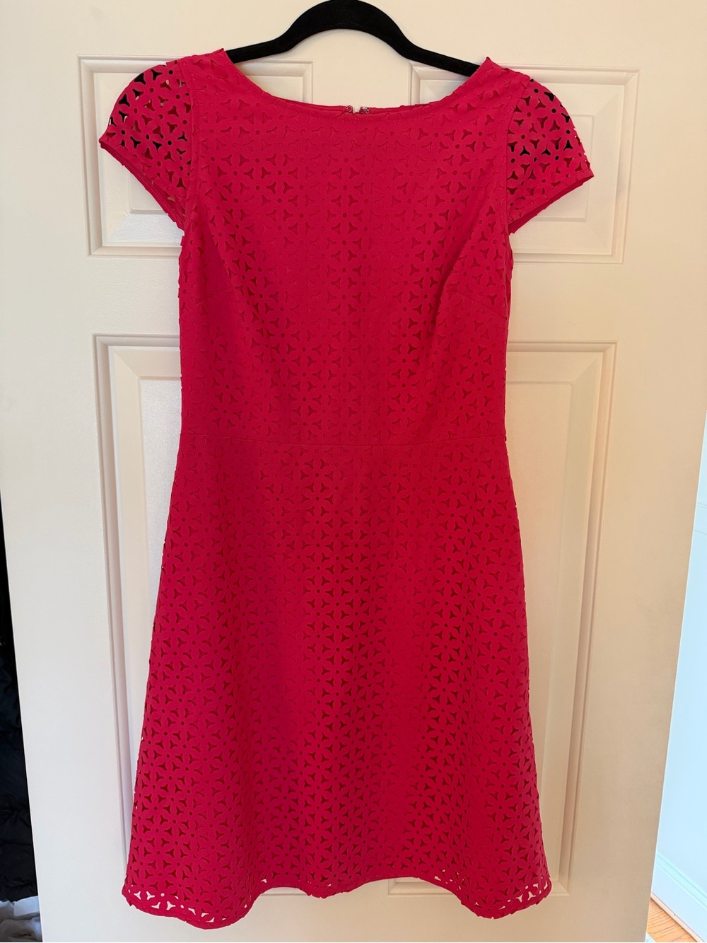 Jcrew Women's Fuchsia Laser-Cut Fit & Flare Dress